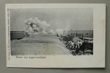 AK Gruss aus Lager Lechfeld / 1905-1920 / Schützengraben / Soldaten / Artillerie Feuer